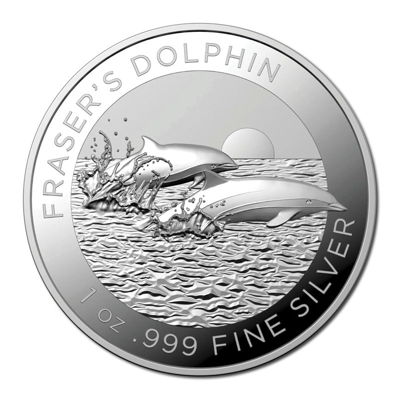 $5 2021 Fraser's Dolphin 1oz Silver High Relief Proof
