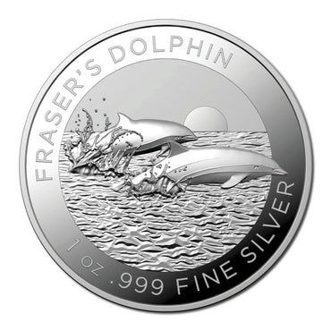 $5 2021 Fraser's Dolphin 1oz Silver High Relief Proof