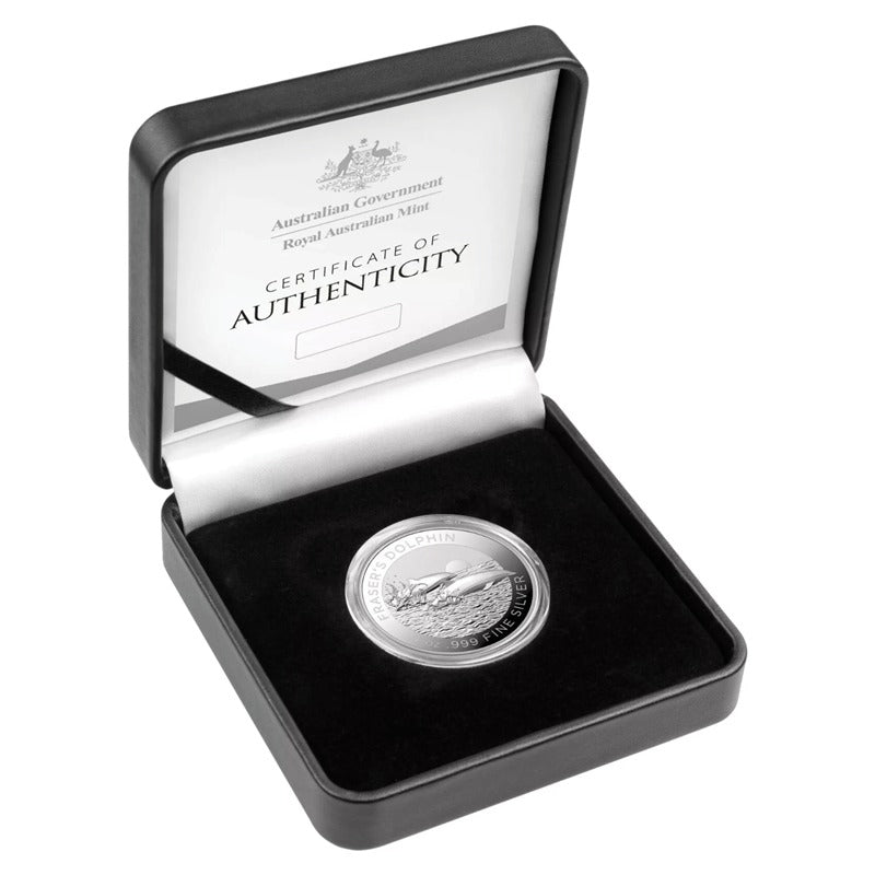 $5 2021 Fraser's Dolphin 1oz Silver High Relief Proof