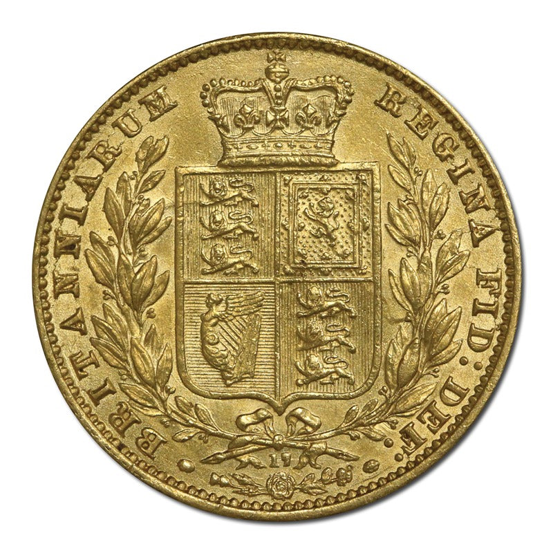 Great Britain 1866 Victoria Shield Gold Sovereign EF