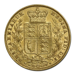 Great Britain 1866 Victoria Shield Gold Sovereign EF