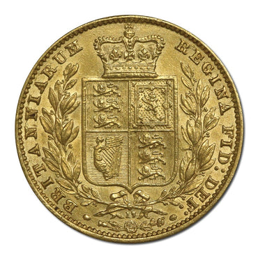 Great Britain 1866 Victoria Shield Gold Sovereign EF