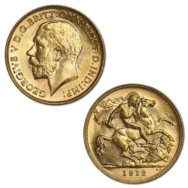Great Britain 1912 Gold Half Sovereign Lustrous UNC