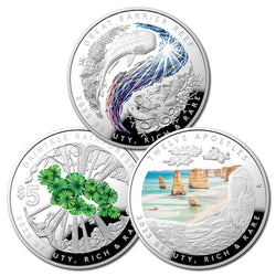 $5 2022-2023 Beauty, Rich & Rare - 3 Coin Domed Silver Proof Set