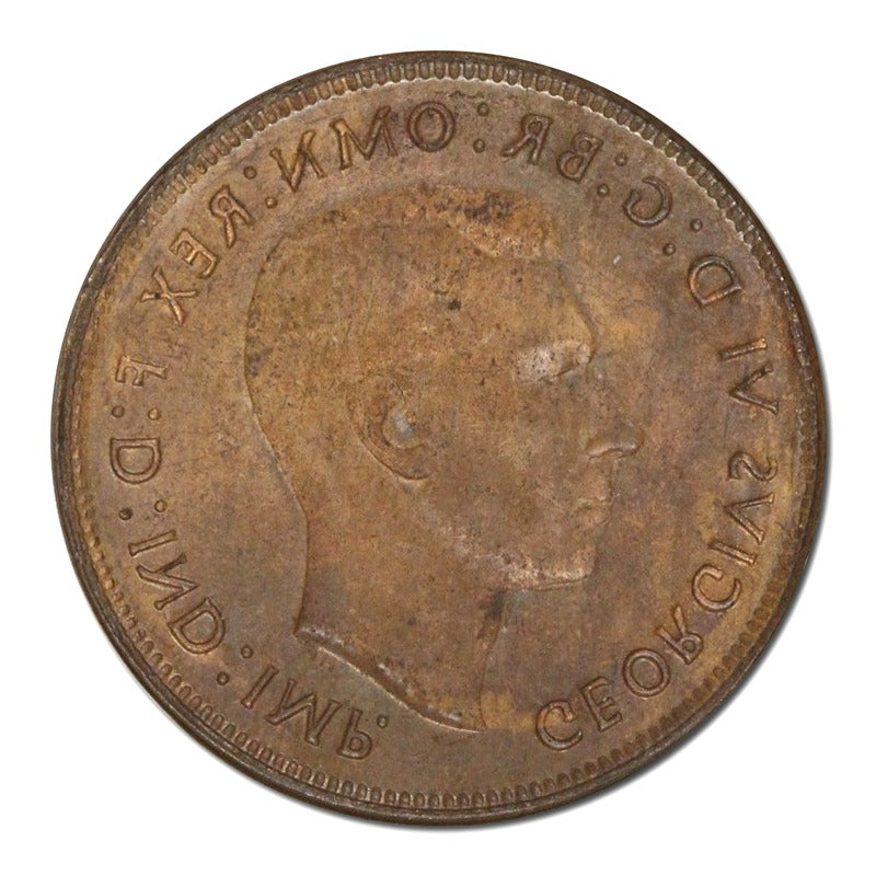 Australia 1938-1948 Penny Error Full Obverse Brockage nUNC