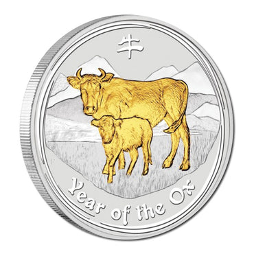 2009 Year of the Ox Gilded 1oz Silver - Series II