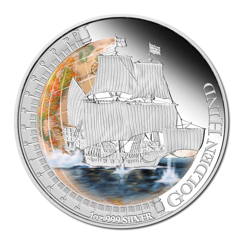 Tuvalu 2011 Ships that Changed the World - Golden Hind 1oz Silver Proof