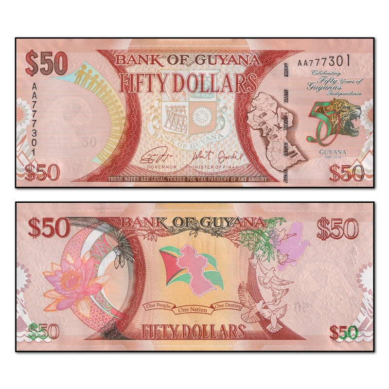 Guyana 2016 50 Dollars Commemorative P.41 CFU