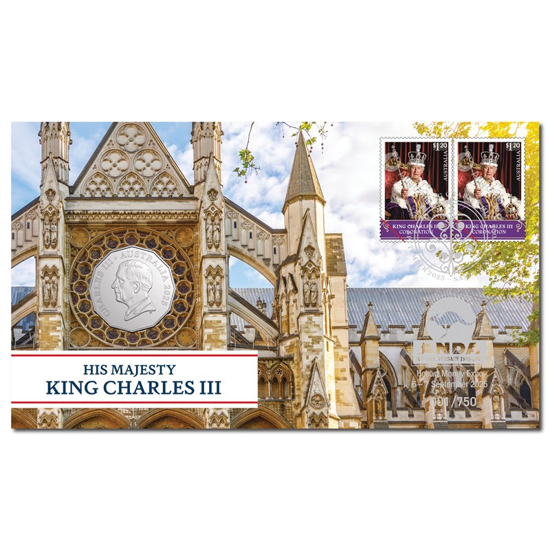 PNC 2025 King Charles III 50c - ANDA Hobart Overprint