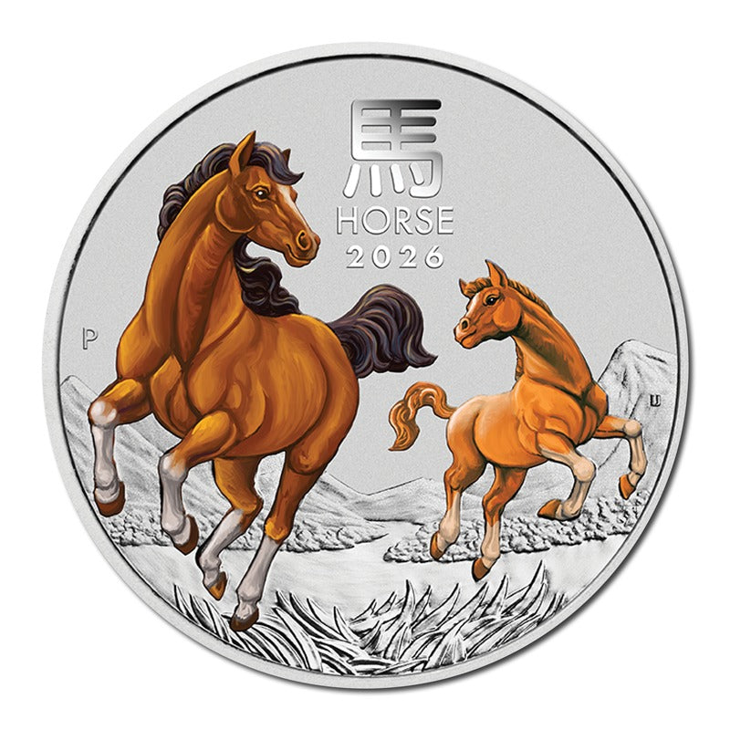 2026 Year of the Horse 1/4oz Silver Coloured - ANDA Hobart