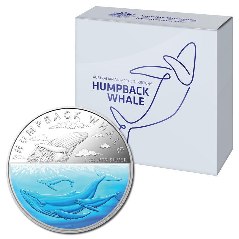 $5 2023 Australian Antarctic Territory - Humpback Whale Silver Proof