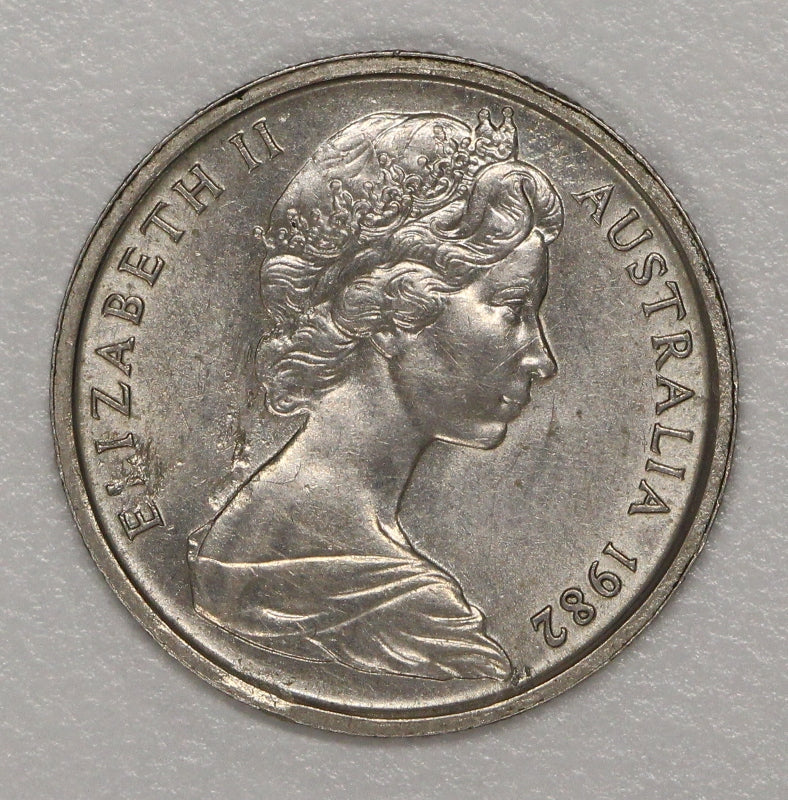 5c 1982 Error Full Obverse Brockage nUNC