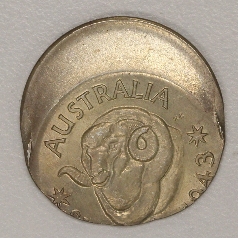 Australia 1943S Shilling Error 30% Mistrike UNC