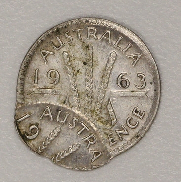 Australia 1963 Melbourne Threepence Error Double Struck