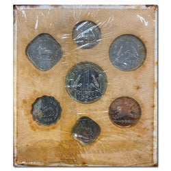 India 1954 Bombay 7 Coin Pice to Rupee BRILLIANT PROOF SET