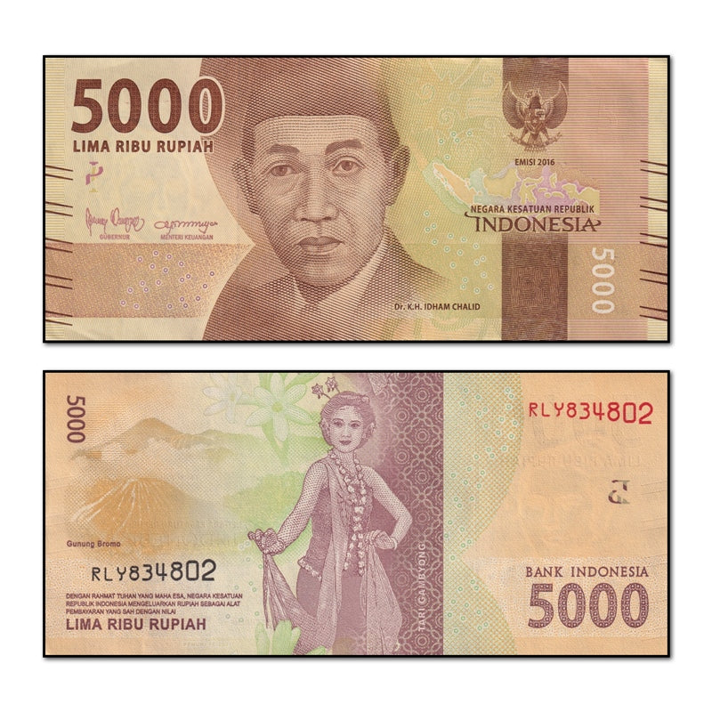 Indonesia 2016 5000 Rupiah P.156 CFU – M.R.Roberts - Wynyard Coin Centre