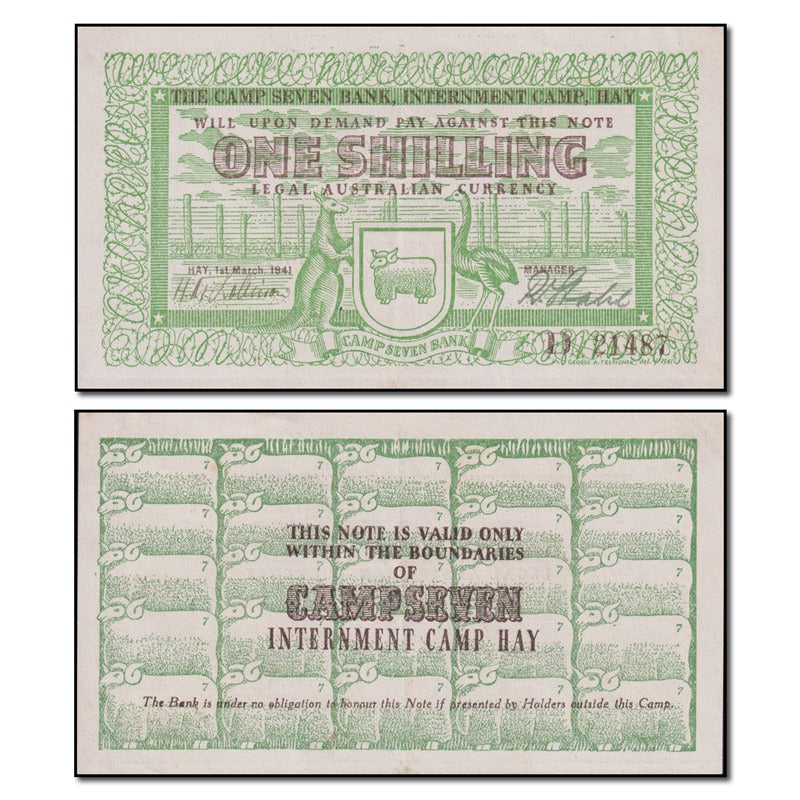 Australia 1941 Hay Internment Camp Shilling nUNC