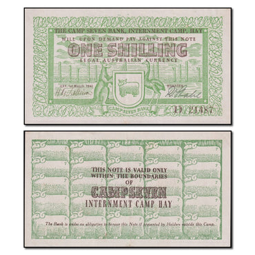 Australia 1941 Hay Internment Camp Shilling nUNC