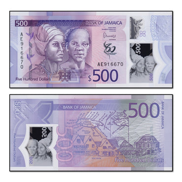 Jamaica 2022 500 Dollars Polymer P.98 CFU