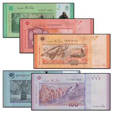 Malaysia 2020 5-100 Ringgit Complete Set of 5 CFU