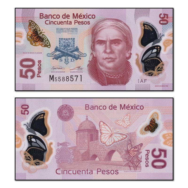 Mexico 2019 50 Pesos Polymer P.123A CFU