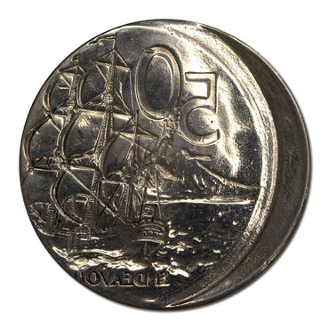 New Zealand (1967-2005) 50c Error Reverse Brockage