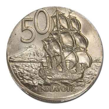 New Zealand 1974 Error 50c Struck on 20c Planchet