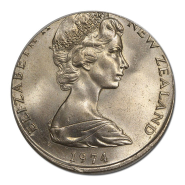 New Zealand 1974 Error 50c Struck on 20c Planchet