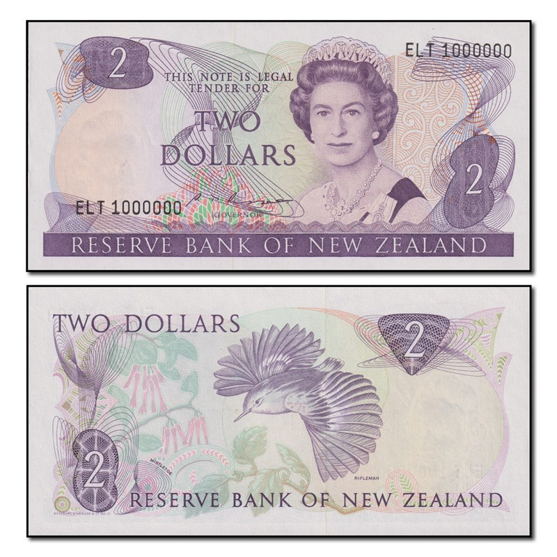 New Zealand 1985 $2 Serial Number - One Million