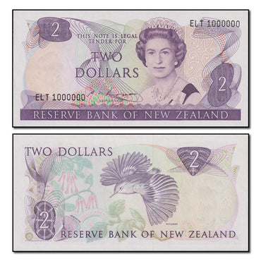New Zealand 1985 $2 Serial Number - One Million
