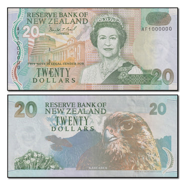 New Zealand 1992 $20 Serial Number - One Million