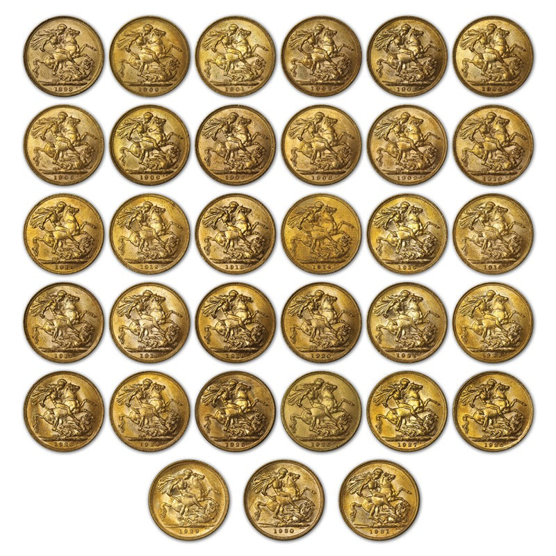 1899-1931 Perth Mint Gold Sovereign Complete Collection
