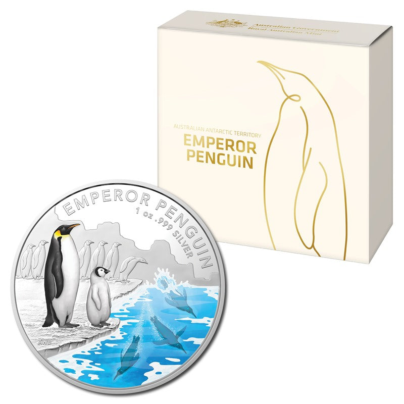 $5 2023 Australian Antarctic Territory - Emperor Penguin Silver Proof