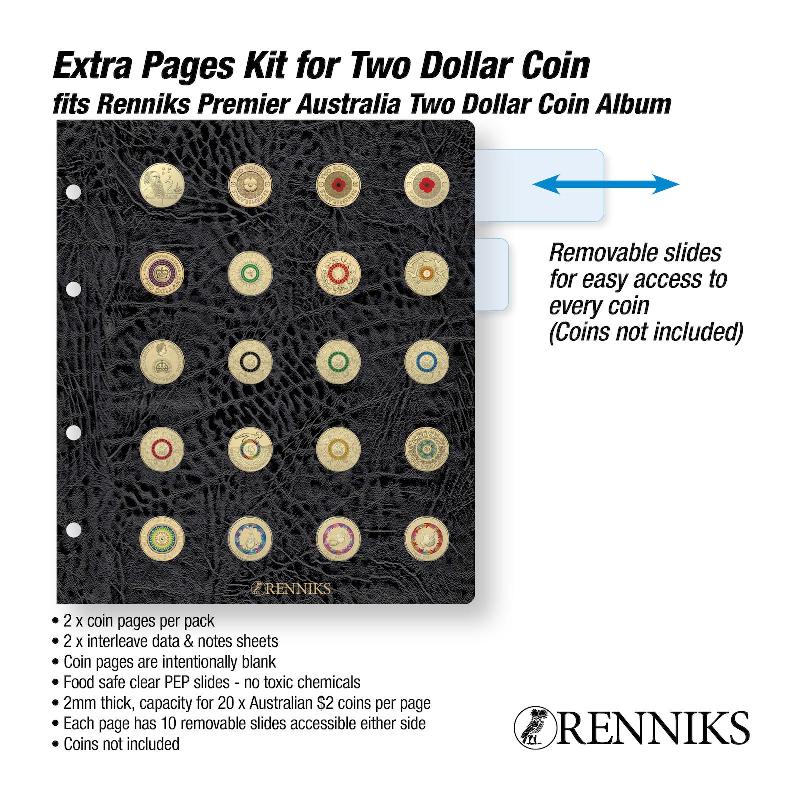 Renniks Premier $2 Coin Album Extra Pages Kit