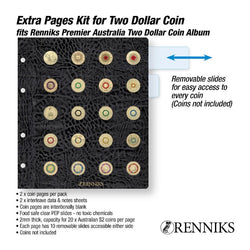Renniks Premier $2 Coin Album Extra Pages Kit