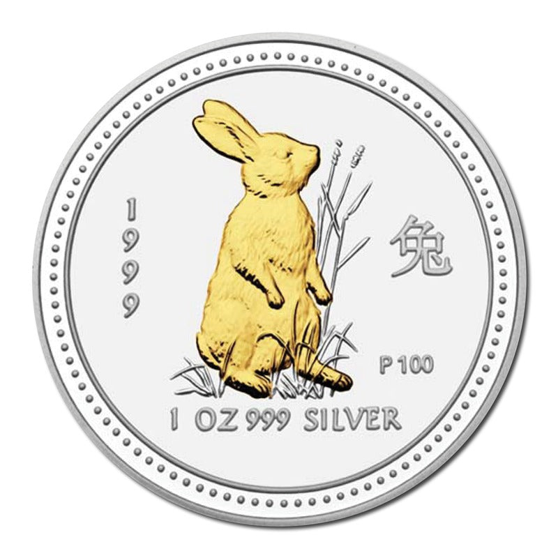 1999 Year of the Rabbit 1oz Gilded