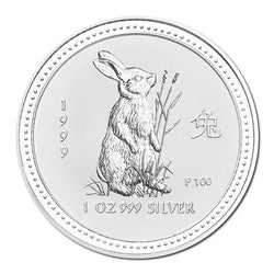 1999 Year of the Rabbit 1oz Silver UNC