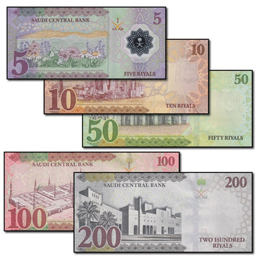 Saudi Central Bank P.45-49 Set of 5 CFU