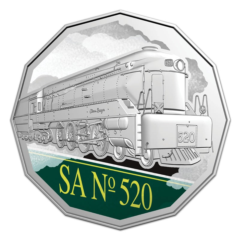 50c 2025 Steam Train Giants - South Australia 520 Sir Malcolm Barclay-Harvey