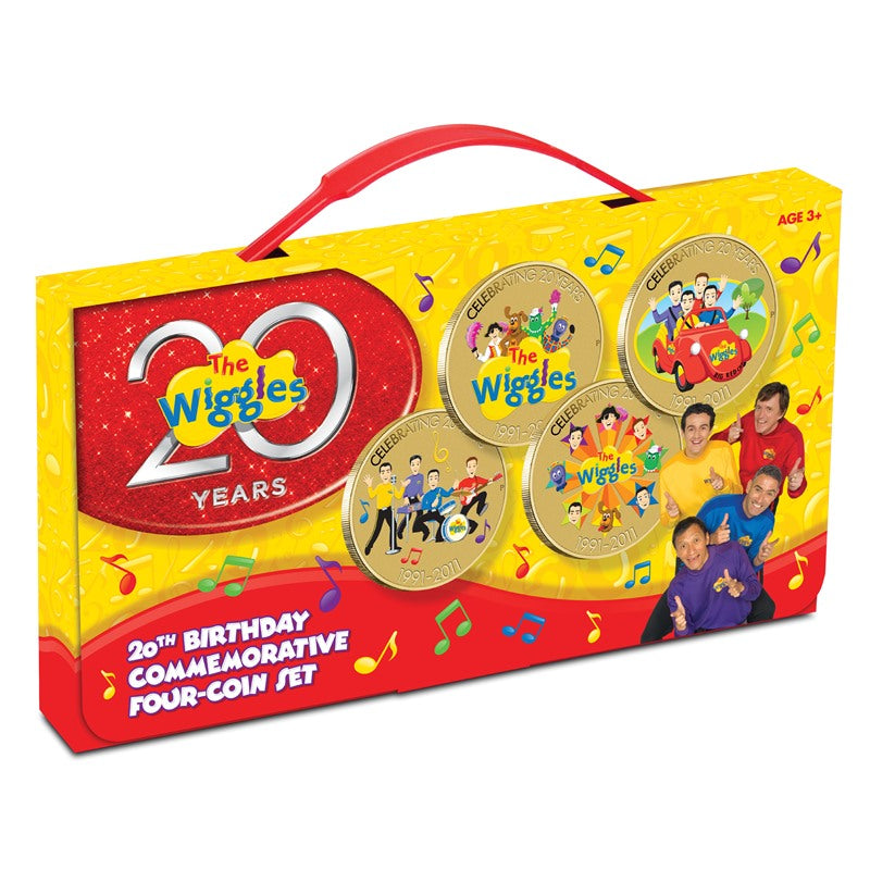 オーストラリア 子供向け番組 The Wiggles 全4種 コンプリートセット 2011 The Wiggles 20th Birthday 4 Coin Collection Carry Case – M.R.