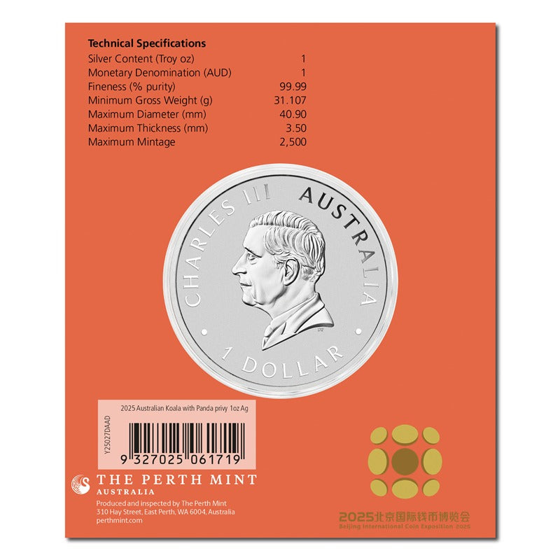 2025 Koala 1oz Silver with Panda Privy - Beijing Expo