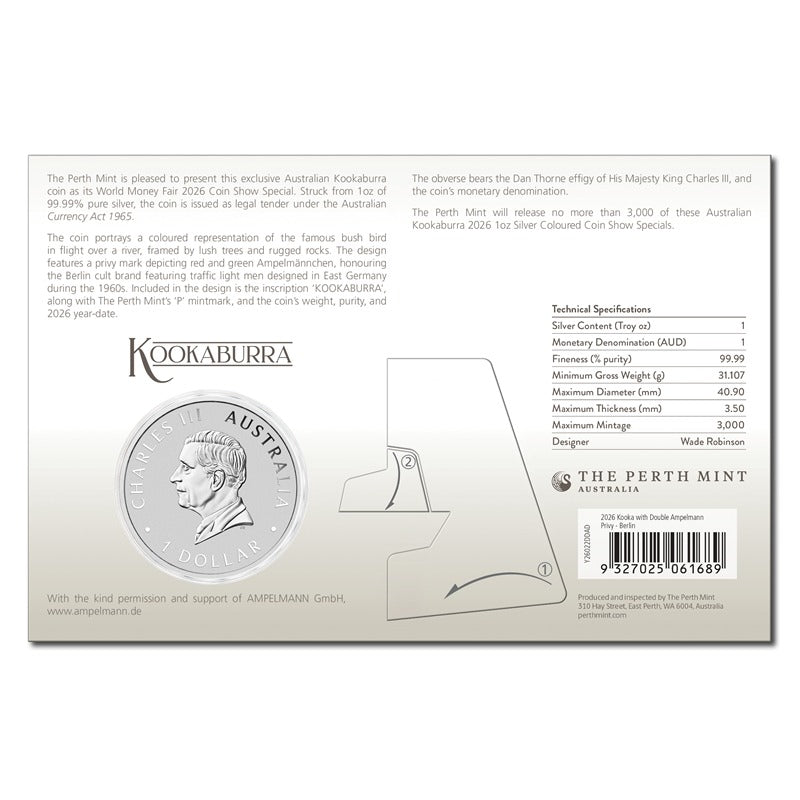 2026 Kookaburra WMF Berlin 1oz Silver Coloured