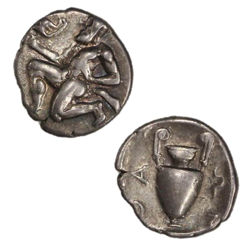 Greece, Thrace, Thasos 412-404BC Silver Trihemiobol VF