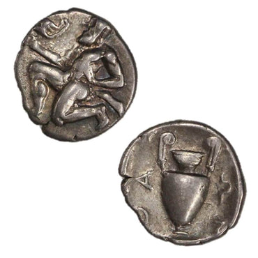 Greece, Thrace, Thasos 412-404BC Silver Trihemiobol VF