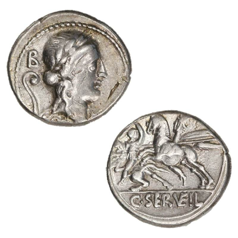 Roman Republican C. Servilius Vatia 82-80BC Silver Denarius