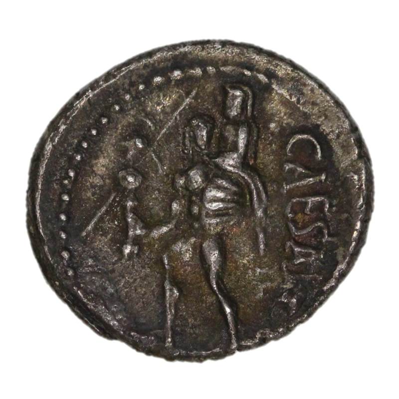 Roman Imperial, Julius Caesar 47-46BC Silver Denarius VF+
