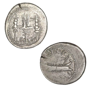Roman Republic, Imperial, Marc Antony 32-31BC Silver Denarius
