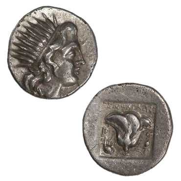 Greece, Caria, Rhodes 190-170BC Silver Drachm EF RARE!