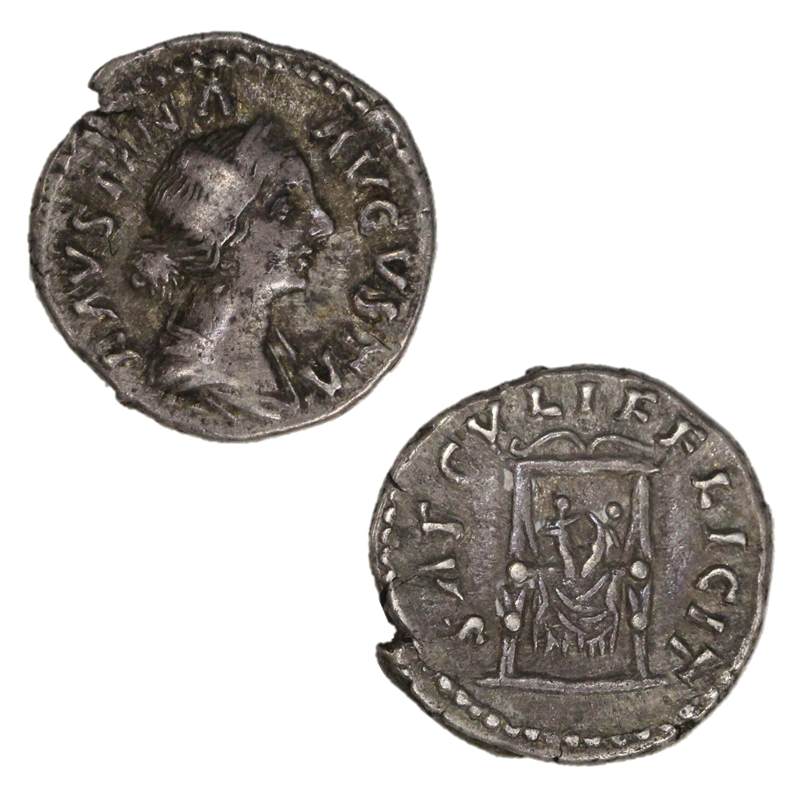 Ancient Rome, Faustina II Junior d.175AD Silver Denarius