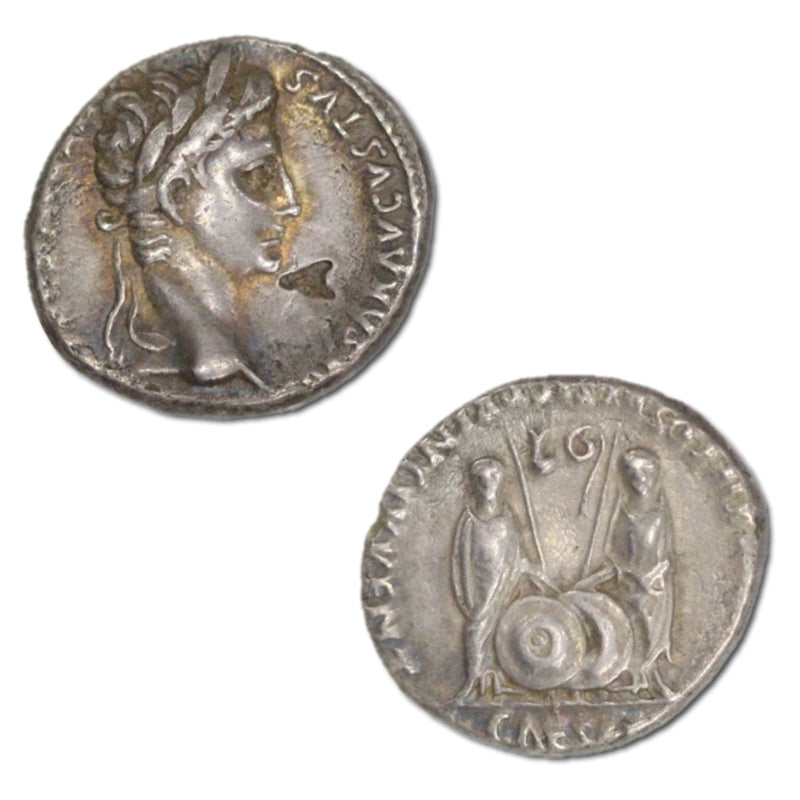 Ancient Roman Augustus 27BC-14AD Silver Denarius VF+